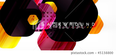 Glossy color hexagons modern composition background, shiny glass design Glossy color hexagons modern composition background, shiny glass design 45138800
