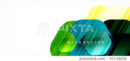 Glossy color hexagons modern composition background, shiny glass design Glossy color hexagons modern composition background, shiny glass design 45138856