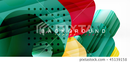 Glossy color hexagons modern composition background, shiny glass design 45139158
