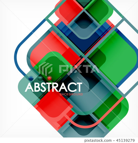 Abstract background, square shapes geometric composition 45139279