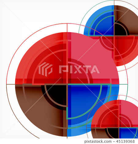 Creative circles geometric abstract background with 3d effect Creative circles geometric abstract background with 3d effect 45139368