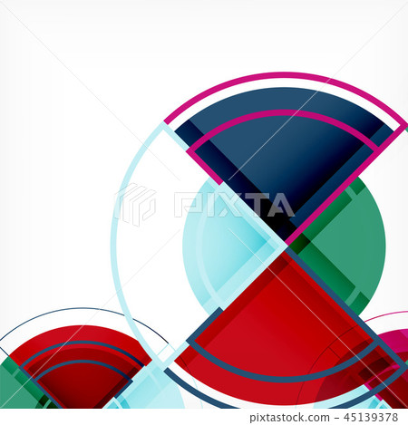 Creative circles geometric abstract background with 3d effect 45139378