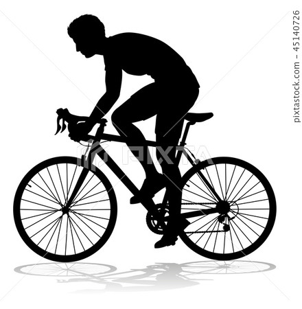 Bike Cyclist Riding Bicycle Silhouette Bike Cyclist Riding Bicycle Silhouette 45140726