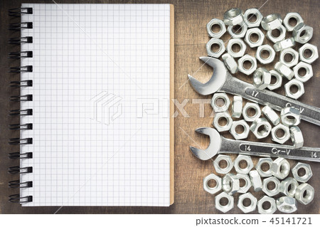 wrench tools and metal nuts at wood wrench tools and metal nuts at wood 45141721