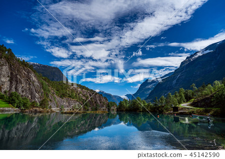 lovatnet lake Beautiful Nature Norway. 45142590