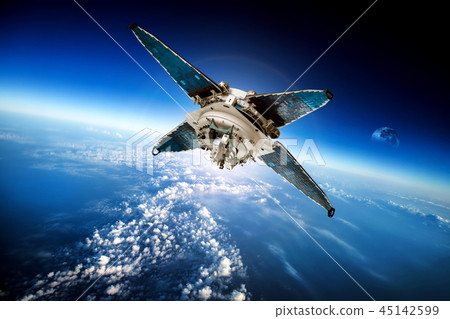 Space satellite over the planet earth 45142599