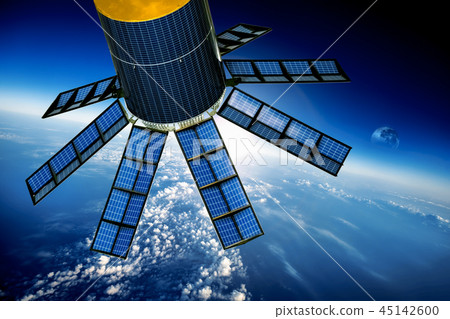 Space satellite over the planet earth Space satellite over the planet earth 45142600