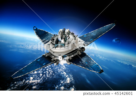 Space satellite over the planet earth 45142601