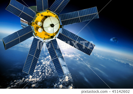 Space satellite over the planet earth 45142602