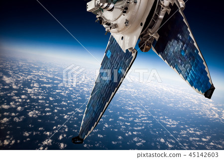 Space satellite over the planet earth 45142603
