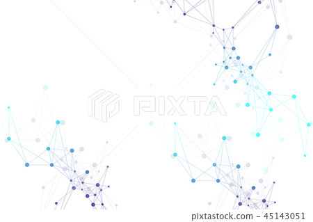 Geometric abstract background with connected line and dots. Network and connection background for 45143051