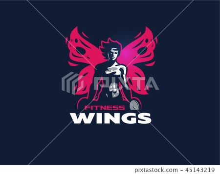 Woman fitness emblem. Woman fitness emblem. 45143219