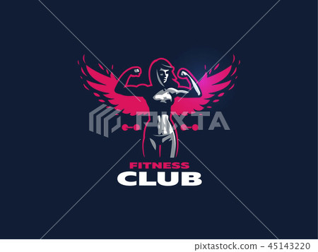 Woman fitness emblem. Woman fitness emblem. 45143220