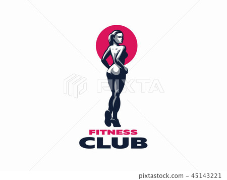 Woman fitness emblem. Woman fitness emblem. 45143221