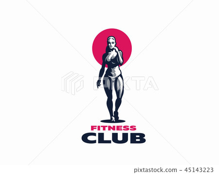 Woman fitness emblem. Woman fitness emblem. 45143223