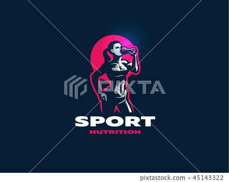 Woman fitness emblem. Woman fitness emblem. 45143322