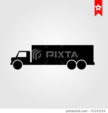 truck icon in black style isolated on white truck icon in black style isolated on white 45143334