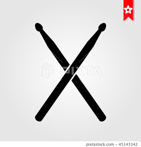 drum sticks icon in black style drum sticks icon in black style 45143342