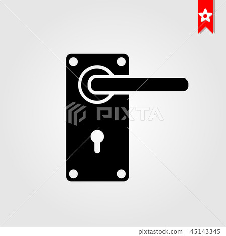 Door handle icon in black style Door handle icon in black style 45143345