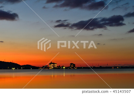 Sunset at Tottori Lake Togo 45143507