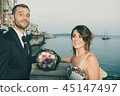 Young Couple At Siracusa Port, In Sicily 45147497