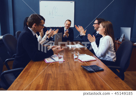Young business team having a brainstorming session Young business team having a brainstorming session 45149185