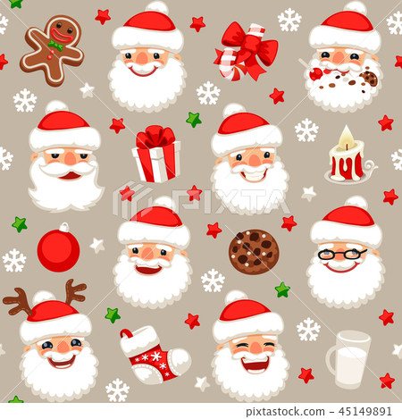 Christmas Seamless Pattern with Santa Claus - Stock Illustration ...