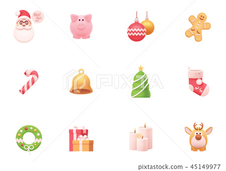 Vector Christmas and New Year icon set 45149977