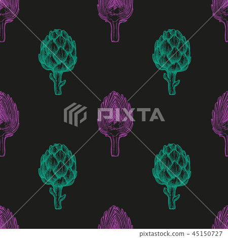 Seamless pattern with artichoke. Seamless pattern with artichoke. 45150727