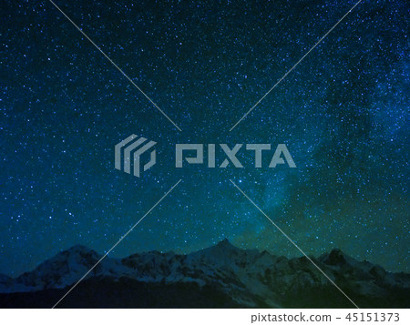 Yunnan, China, Tokuan Umeri Snow Mountain, full starry sky / starry skies over Mt. Meili 45151373
