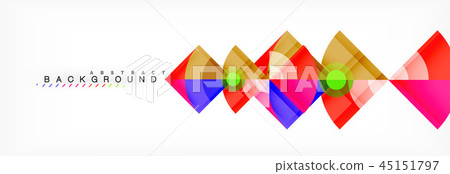 Triangles and circle geometric background 45151797