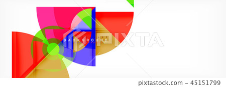 Triangles and circle geometric background 45151799