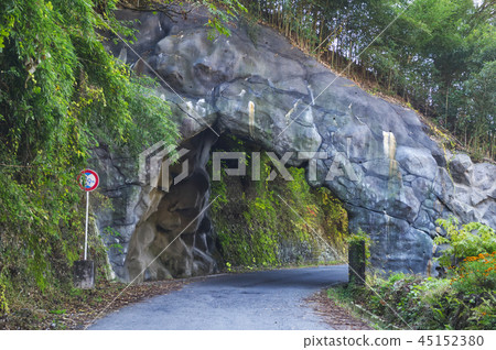 Autumn Shosenkyo Tunnel with a rock 45152380