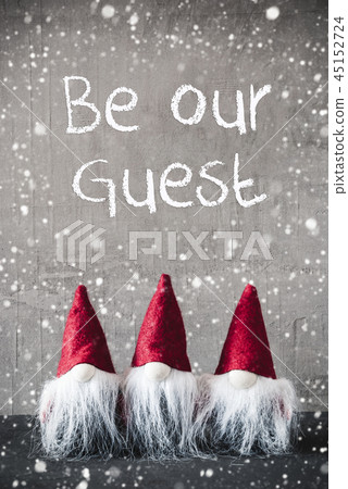 Three Red Gnomes, Cement, Snowflakes, Be Our Guest Three Red Gnomes, Cement, Snowflakes, Be Our Guest 45152724