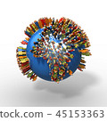 World Population, Globe with people, Africa 45153363