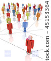 Network of people, 3D rendering 45153364