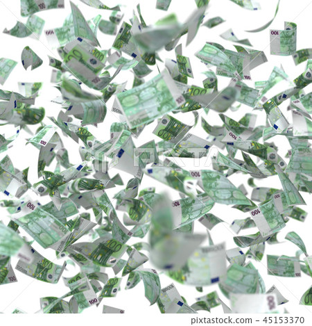 Falling Money one hundred Euro Bills 45153370