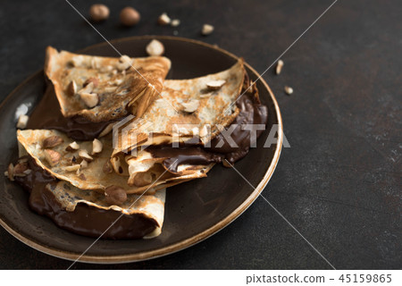 Crepes with chocolate 45159865