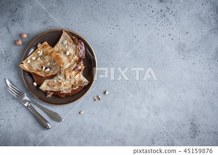 Crepes with chocolate Crepes with chocolate 45159876