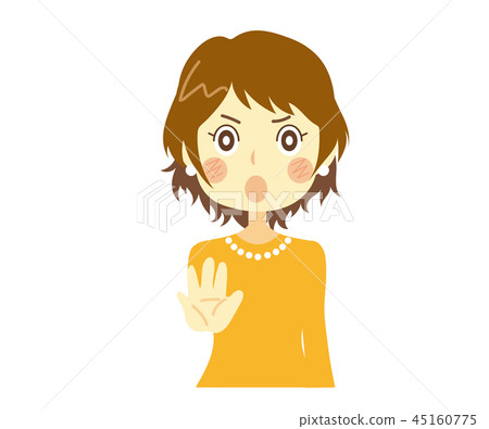 Warning woman 45160775