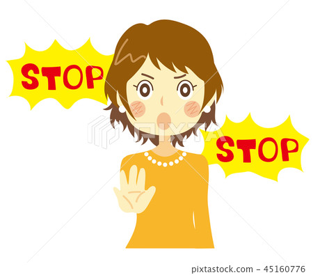 Warning woman warning character 45160776