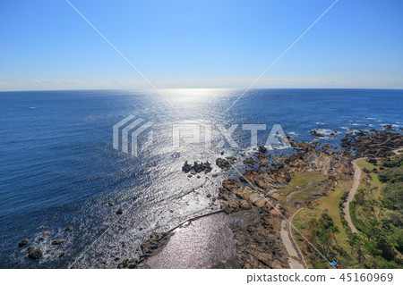 Aerial view near Minami Boso city Shirahamacho Nojimazaki lighthouse 45160969