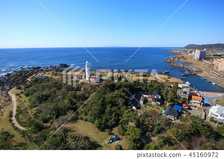 Aerial view near Minami Boso city Shirahamacho Nojimazaki lighthouse 45160972