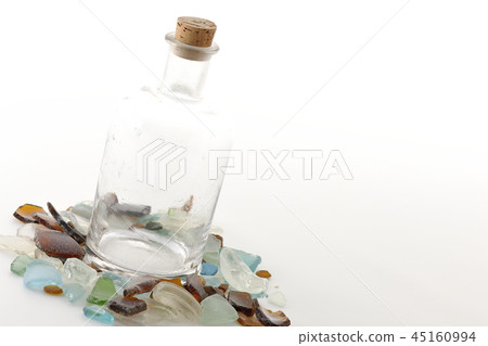 Glass bottle and sea glass 45160994