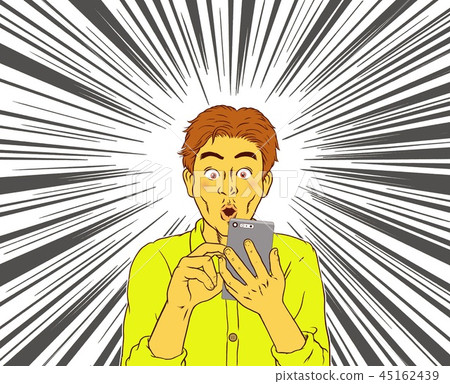 Man surprised by email that arrived to smartphone 45162439