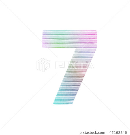 Seven watercolor illustrations of numbers Seven watercolor illustrations of numbers 45162846