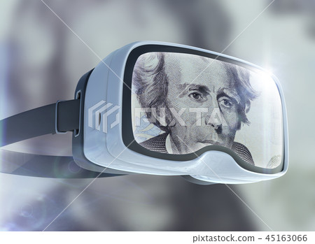 Virtual reality glasses, business, technology, internet and networking concept 45163066