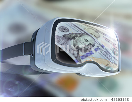 Virtual reality glasses, business, technology, internet and networking concept Virtual reality glasses, business, technology, internet and networking concept 45163128
