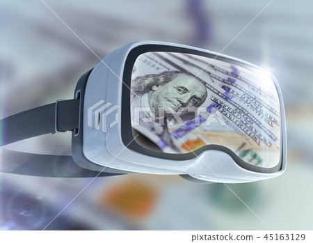 Virtual reality glasses, business, technology, internet and networking concept 45163129