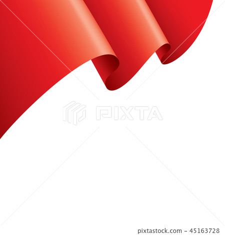 Waving the red flag on a white background Waving the red flag on a white background 45163728